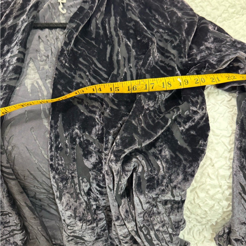 Ecote Black Velvet Patterned Jacket - image 3